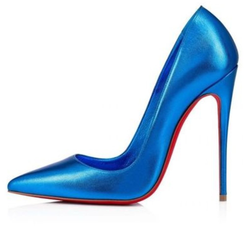 Christian Louboutin SO KATE 120 Metallic Leather Stiletto Heels Pumps Shoes